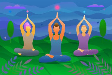 Grup ve çoklu seks meditasyonu. Düz Çizim