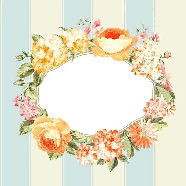 Luxurious vintage frame of color spring flower. — Stock Vector