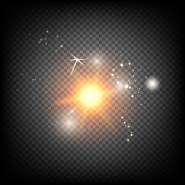 Güneş ışınları, parlak sunburst.