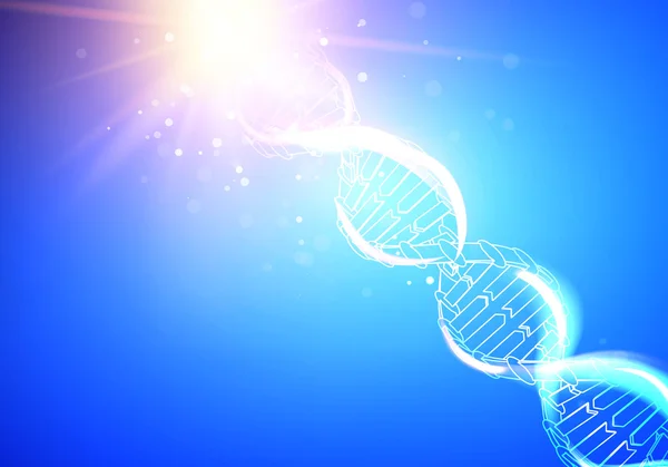 Blå bakgrund med DNA. — Stock vektor
