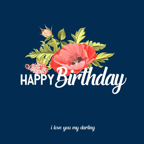 Happy birthday text lettering. — Stock Vector