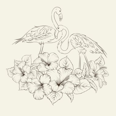 Flamingo arka plan tasarımı.