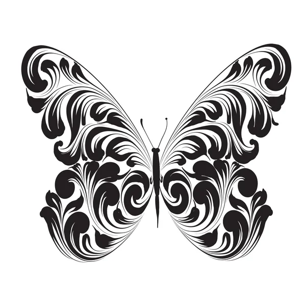 Butterfly of the ornament. — Stock Vector