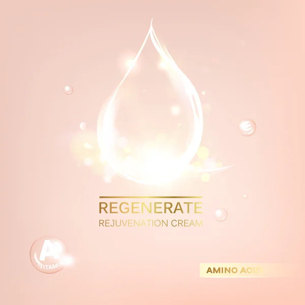 Regenerate cream and Vitamin. — Stock Vector