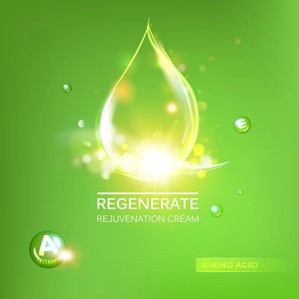 Crema regenerada y vitamina . — Vector de stock