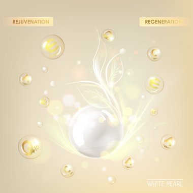 Vitamin E White Sphere. clipart