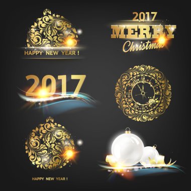 Neşeli Noel öğeleri koleksiyonu.