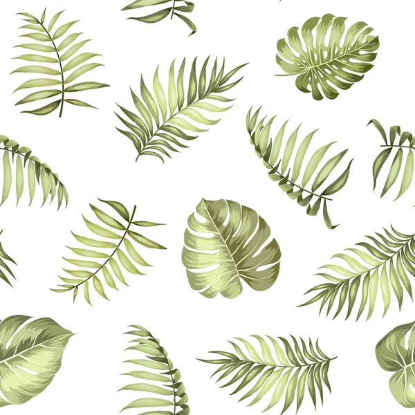 Patrón de hojas de palma tópica . — Vector de stock
