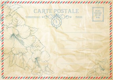 Klasik kartpostal arkaplan şablonu. Vektör illüstrasyonu