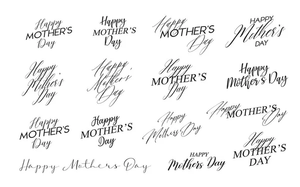 Tarjeta de felicitación Texto del día de las madres. Fuentes Styled. — Archivo Imágenes Vectoriales