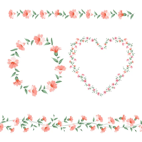 Set of flower frames — Stock Vector