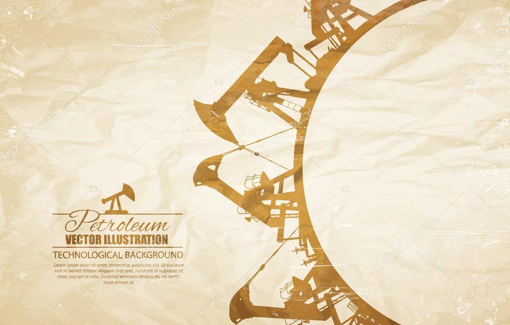 Oil pump circle frame. Vector illustration.