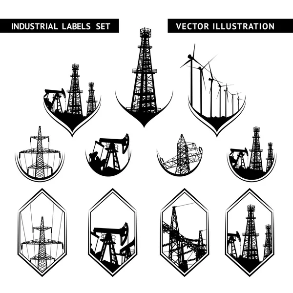 Industriële Lable Set. — Stockvector