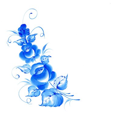 Gzhel stil çerçevesi.