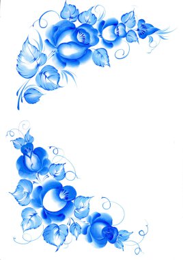 Gzhel stil çerçevesi.