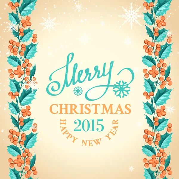 Merry christmas card. — Stock Vector