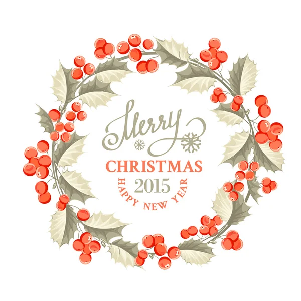 คริสต์มาส Mistletoe Wreath . — ภาพเวกเตอร์สต็อก