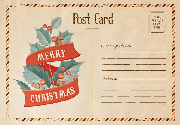 Noel ökseotu kartı. — Stok Vektör