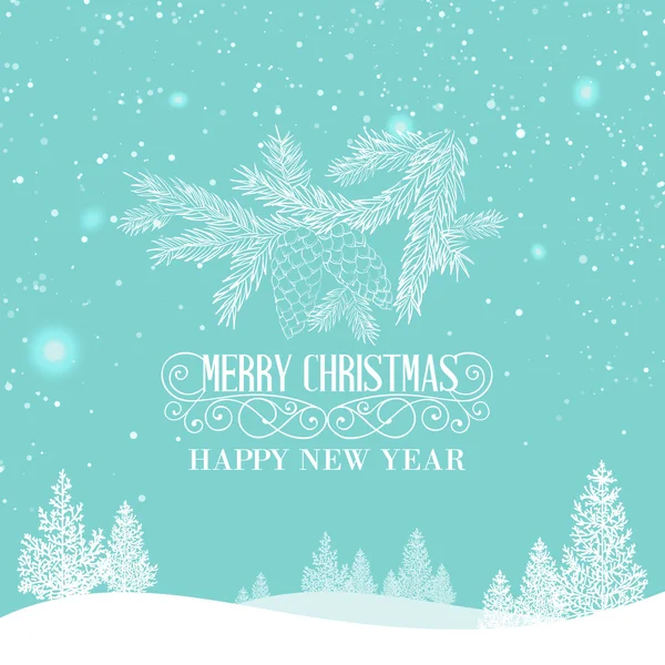 Merry christmas landschap. — Stockvector