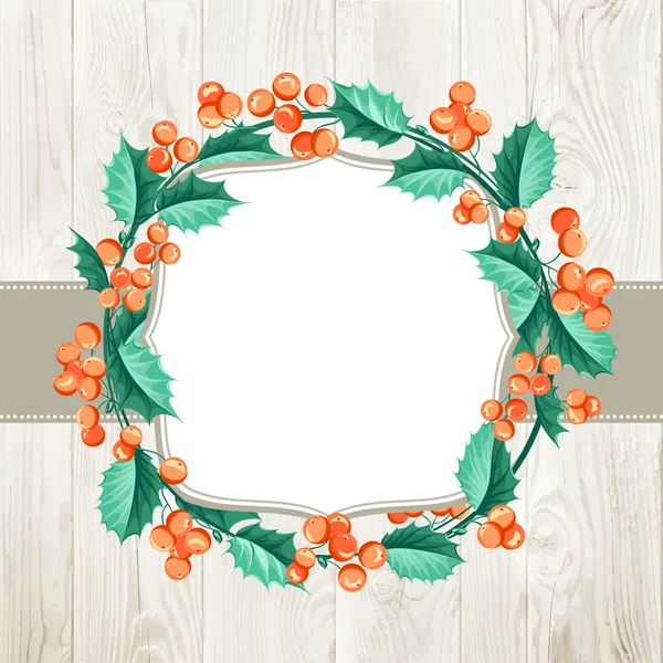 Merry christmas wreath. — Stock Vector