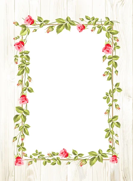 Matrimonio cornice fiore . — Vettoriale Stock