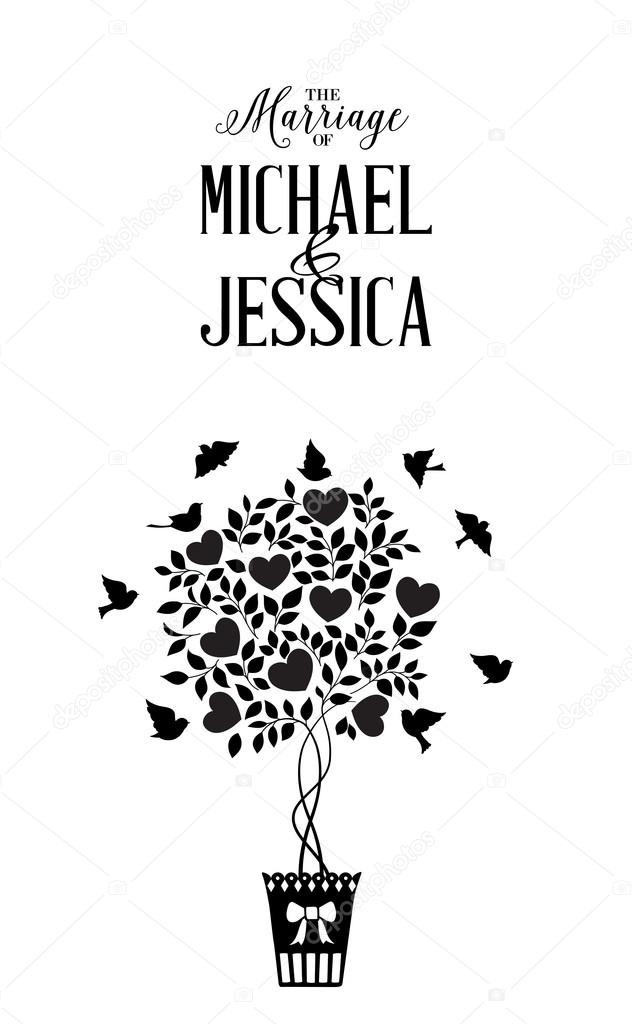 Marriage icon element with invitation sign isolated over white background. Vector illustration
