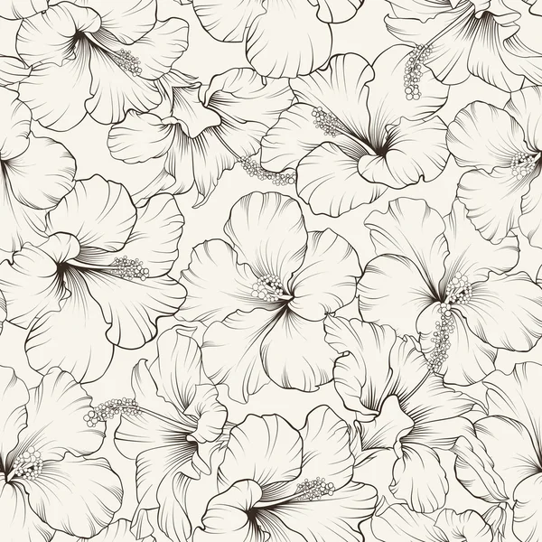 Hermoso patrón de hibisco . — Archivo Imágenes Vectoriales