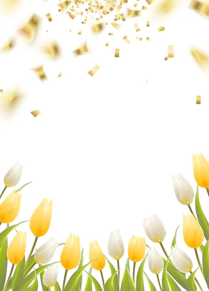 郁金香的春天的花朵. — 图库矢量图片