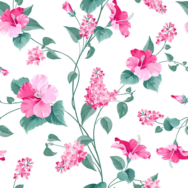 Seamless pattern of flowers. — Stock Vector