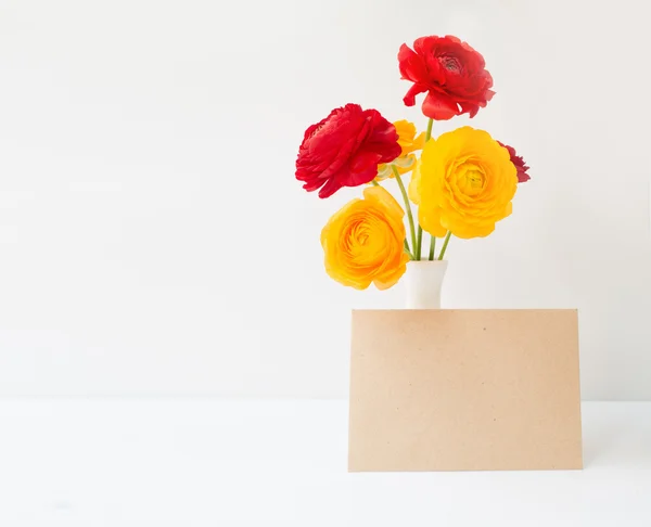 Buttercup bloemen in vaas. — Stockfoto