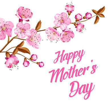 Mutlu anneler günü. Tebrik kartı ile özel metin. Vektör çizim.