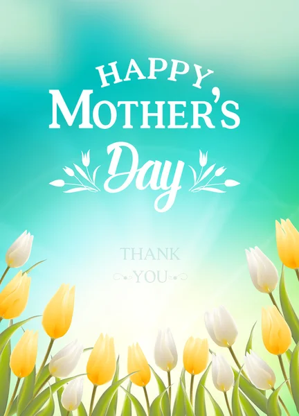 Happy Mothers Day. Wenskaart met aangepaste tekst. Vectorillustratie. — Stockvector