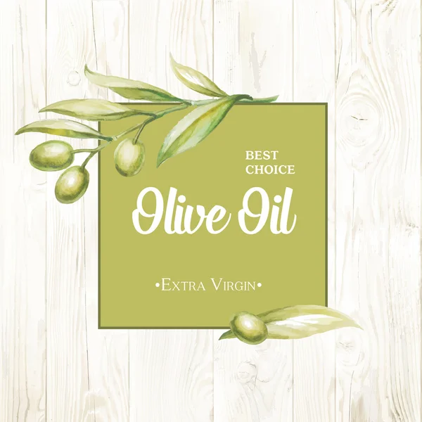 Olive oil card. Vintage background. — Stock Vector