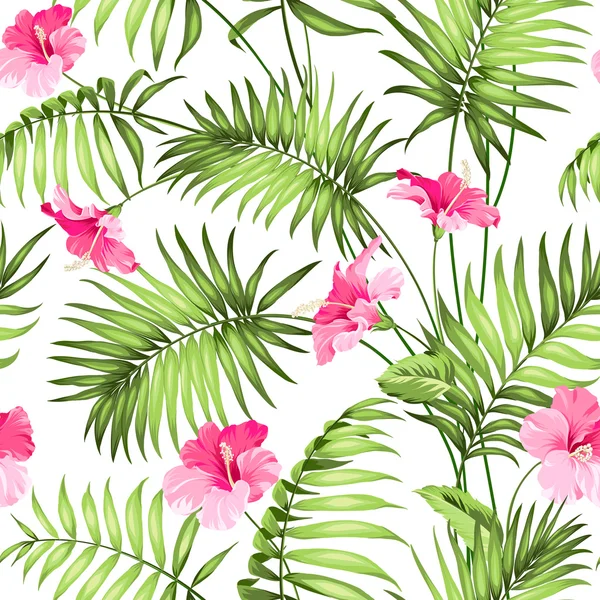 Tropische bloemen en jungle. — Stockvector