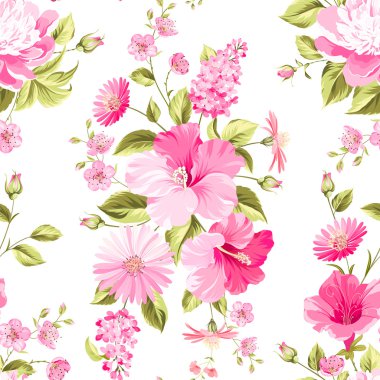 çiçek açan çiçekler çiçek seamless modeli.