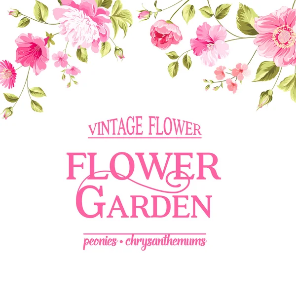 Carte florale. Jardin fleuri — Image vectorielle