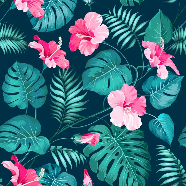 Modèle de fleur tropicale . — Image vectorielle