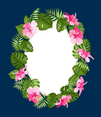 tropikal çiçek çerçeve.