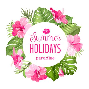 tropikal çiçek çerçeve.