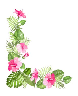 tropikal çiçek çelenk.