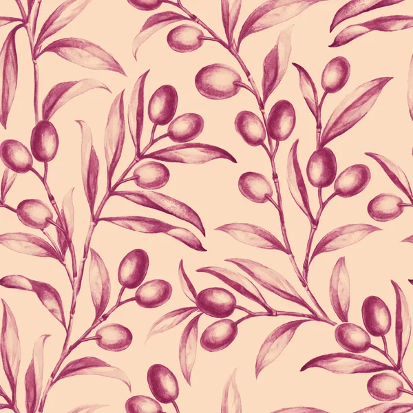 Seamless olive bunch fabric — Stock Photo, Image