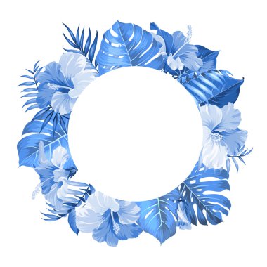 tropikal çiçek çerçeve.