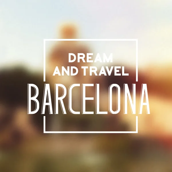 Barcelona reizen afdrukken. — Stockvector