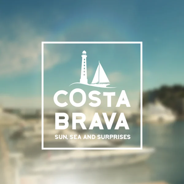 Costa Brava souvenir afdrukken — Stockvector