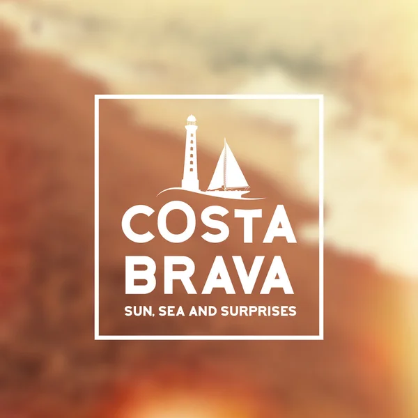 Costa Brava Souvenir Druck — Stockvektor