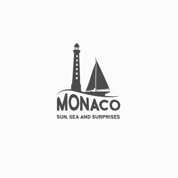 Monaco reizen afdrukken — Stockvector