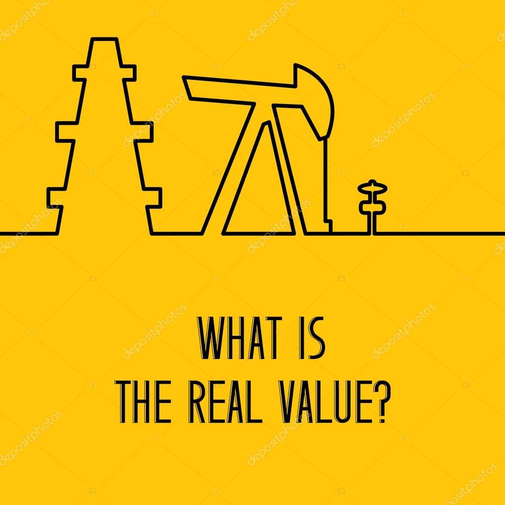 Simple line design of oil pump logo for oil rig, petroleum rig. Equipment for oil research and drilling well isolated over yellow background. Vector illustration