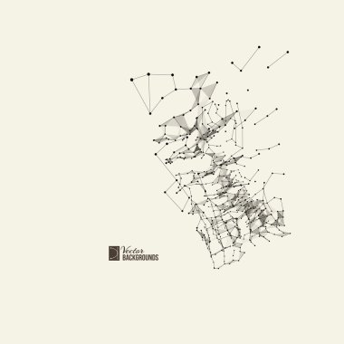 Noktalar ve çizgilerle soyut arkaplan.