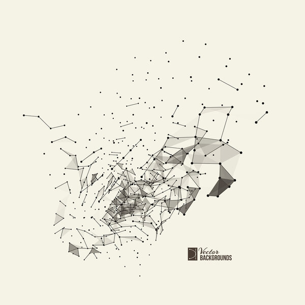 Полигональная форма с точками и линиями
.