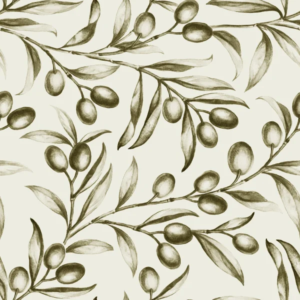 Tela de ramo de oliva sin costura — Foto de Stock